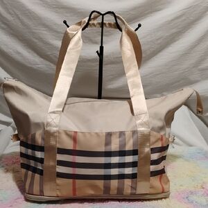 SALE! NWOT Stylish Beige & Black Travel Bag (#34)